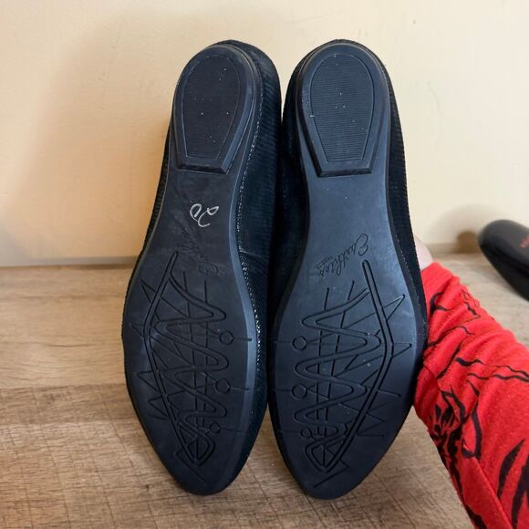 Earthies Essen Ballet Flats Cages Elastic Strap Black Leather Size 10 shoes - Picture 6 of 6